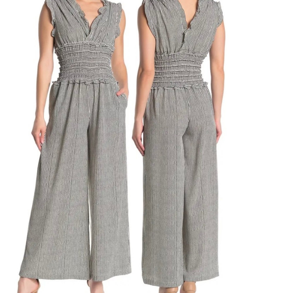 Max Studio wide leg crepe jumpsuit